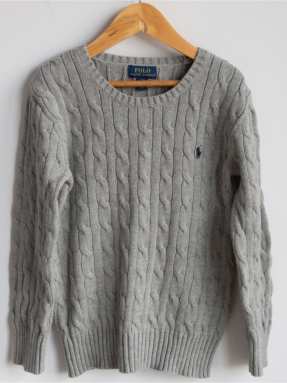Polo Ralph Lauren Boys Grey Cable Knit Sweater Size 7